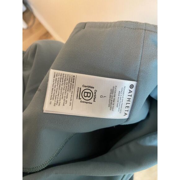 Athleta Elation Rib 7/8 Tight Legging in Seafoam Blue Green SIZE LARGE - Picture 6 of 8